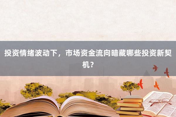 投资情绪波动下，市场资金流向暗藏哪些投资新契机？