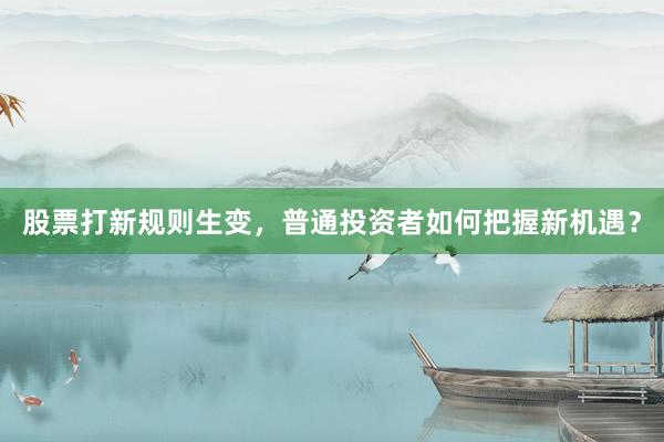 股票打新规则生变，普通投资者如何把握新机遇？