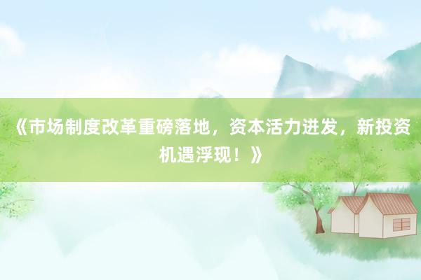 《市场制度改革重磅落地，资本活力迸发，新投资机遇浮现！》