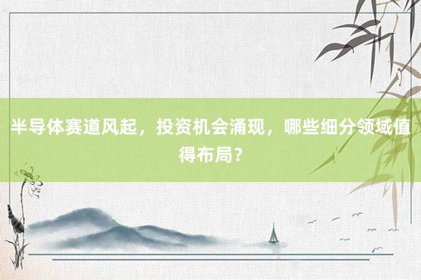 半导体赛道风起，投资机会涌现，哪些细分领域值得布局？