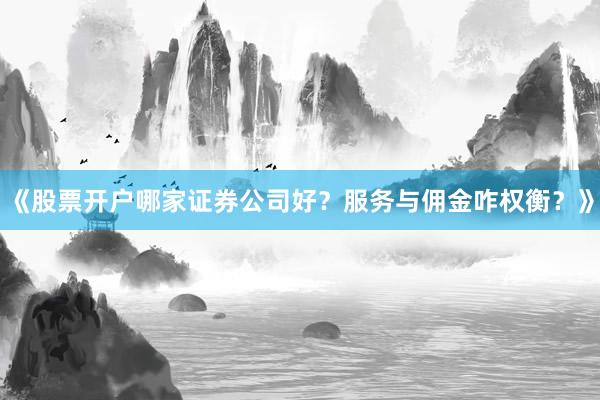 《股票开户哪家证券公司好？服务与佣金咋权衡？》